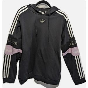 NEW Mens Adidas Mesh Sleeve Hoodie Adult XS Black Purple